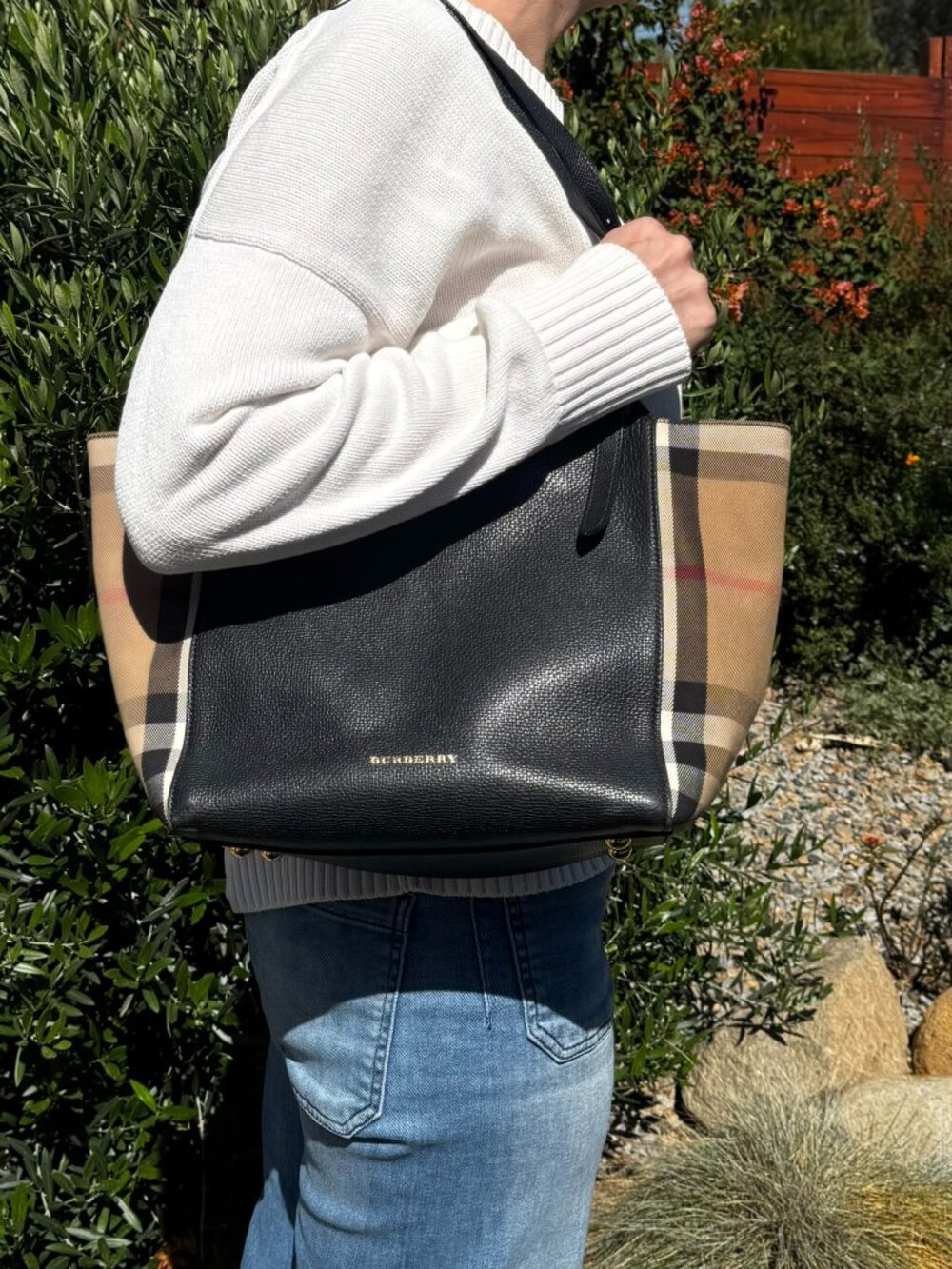 Burberry Medium Tote/ Shoulder Bag - Black - Picture 13 of 13